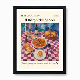 Il Borgo Dei Sapori Trattoria Italian Poster Food Kitchen Art Print