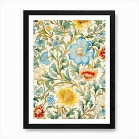 Floral Wallpaper 206 Art Print