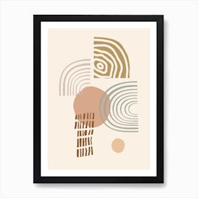 Earth Tones Abstract Shapes Art Print