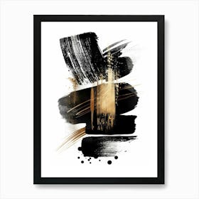 Abstract Black And Gold Painting 26 Art Print