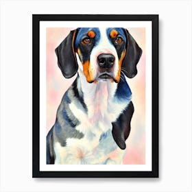 Bluetick Coonhound 3 Watercolour Dog Art Print