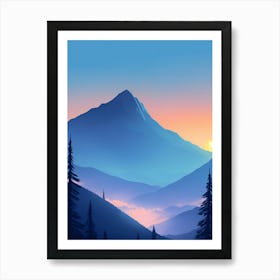 Misty Mountains Vertical Composition In Blue Tone 36 Art Print