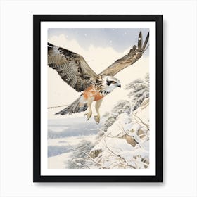 Winter Bird Painting Osprey 1 Art Print