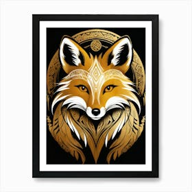 Golden Fox art painting 1 Art Print