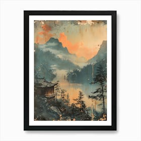 Antique Chinese Landscape Painting 3 Art Print