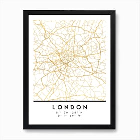 London England City Street Map Art Print