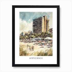 Myrtle Beach Watercolor 2travel Poster Art Print