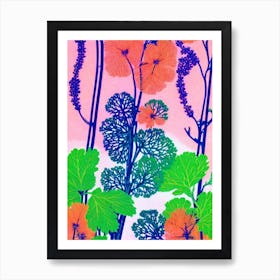 Parsley Root 2 Risograph Retro Poster vegetable Art Print