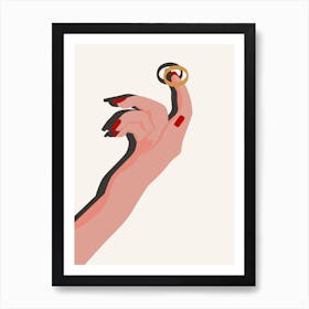 Hand with ring Art Print