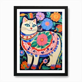 Maximalist Animal Painting Cat 5 Art Print