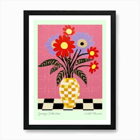 Spring Collection Wild Flowers Dark Tones In Vase 2 Art Print