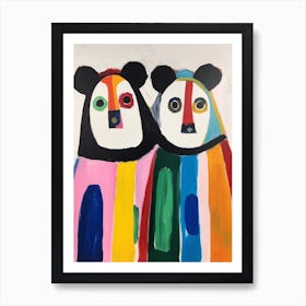 Colourful Kids Animal Art Panda Art Print