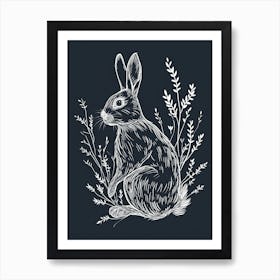 Tans Rabbit Minimalist Illustration 4 Art Print