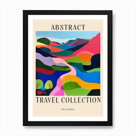 Abstract Travel Collection Poster New Zealand 6 Art Print