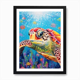 Pop Art Sea Turtle 2 Art Print