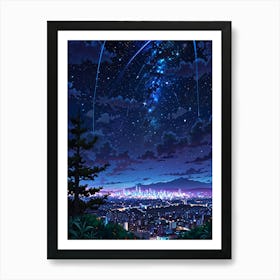 Night Sky Anime aesthetic 56 Art Print