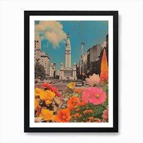 Buenos Aires   Floral Retro Collage Style 4 Art Print
