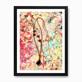 Impressionist Albuca Botanical Painting in Blush Pink and Gold Art Print