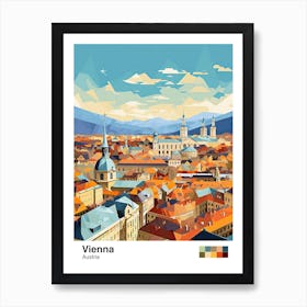 Vienna, Austria, Geometric Illustration 1 Poster Art Print