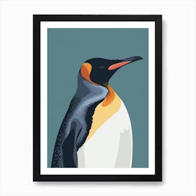 King Penguin Grytviken Minimalist Illustration 2 Art Print