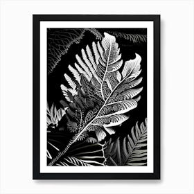 Ruffled Fern Linocut Art Print