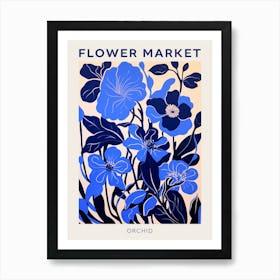 Blue Flower Market Poster Orchid 2 Art Print