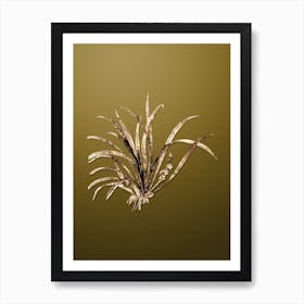 Gold Botanical Sansevieria Carnea on Dune Yellow n.4928 Art Print