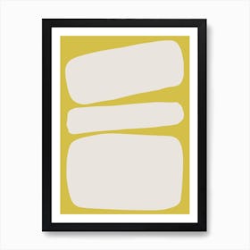 Abstract Bauhaus Shapes 3 Lime Art Print