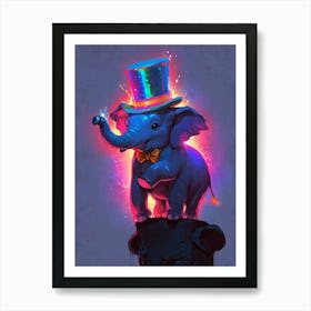 Elephant In A Top Hat 2 Art Print