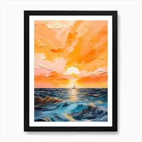 Sunset On The Ocean 1 Art Print