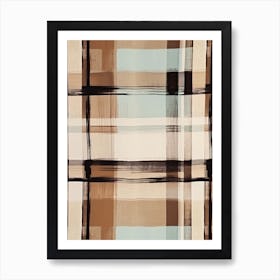 Brown Tones Plaid Pattern 2 Art Print