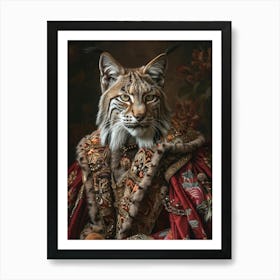 Royal Rococo Lynx Art Print