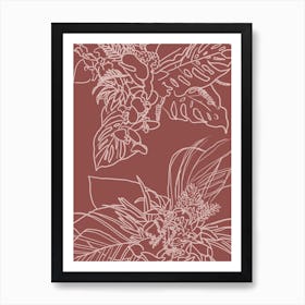 Bouquet Line Terra Art Print