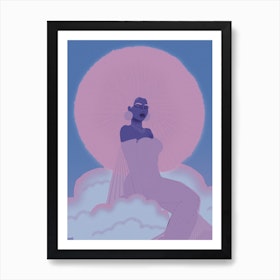 Sunshine Goddess Blue  Art Print