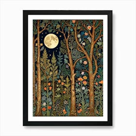 William Morris Moonlight In The Forest 37 Art Print