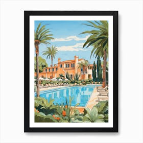 The Resort At Pelican Hill   Newport Beach, California   Resort Storybook Illustration 1 Art Print