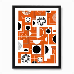 Orange Bauhaus Minimalist Art Print