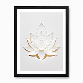 White Lotus Retro Minimal 7 Art Print