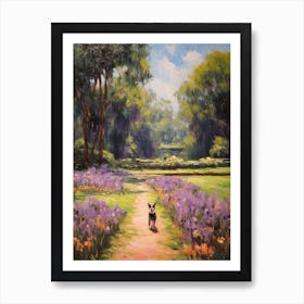 A Painting Of A Dog In Royal Botanic Gardens, Melbourne Australia In The Style Of Impressionism 01 Art Print
