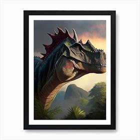 Tsintaosaurus 1 Illustration Dinosaur Art Print