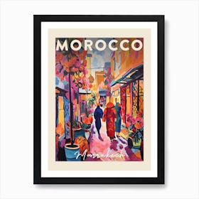 Marrakech Morocco 5 Fauvist Painting Travel Poster Art Print