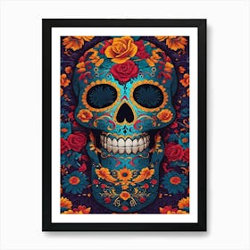 Day Of The Dead Skull Art Print