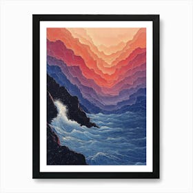 Sunset Over The Ocean Art Print