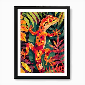 Satanic Leaf Tailed Gecko Abstract Modern Illustration 3 Art Print