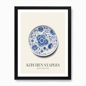 Kitchen Staples Blue China Plate Art Print