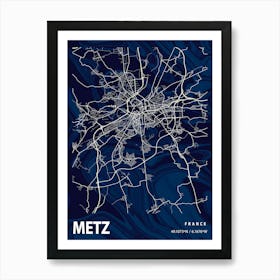 Metz Crocus Marble Map Art Print