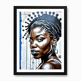 Graffiti Mural Of Beautiful Black Woman 393 Art Print