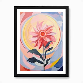 Gaillardia 4 Hilma Af Klint Inspired Pastel Flower Painting Art Print