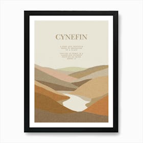 Welsh Landscape Cynefin Inspirational Quote Print Minimalist Wall Art Neutral Boho Decor Art Print