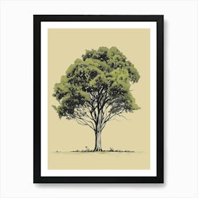 Lime Tree Minimalistic Drawing 1 Art Print